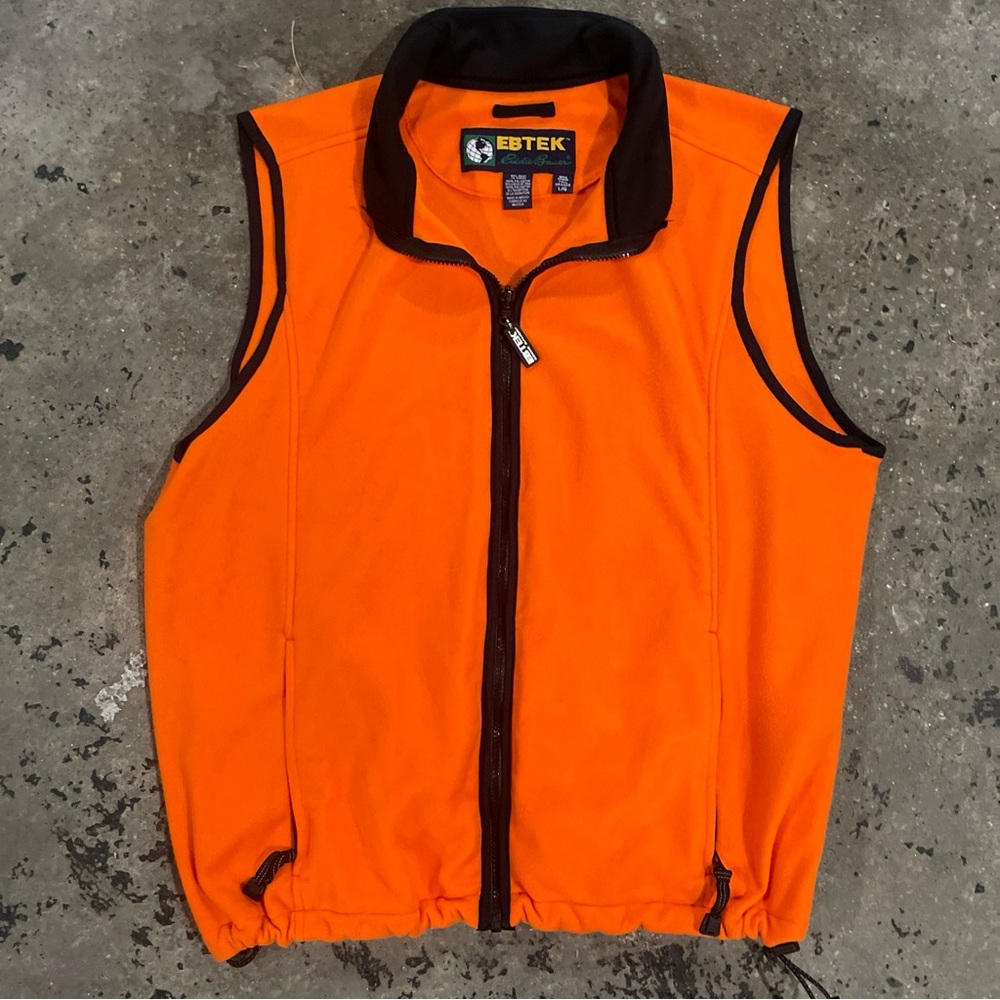 Rare vintage eddie bauer EBTEK HI VIS ORANGE VEST Y2K size l/g streetwear